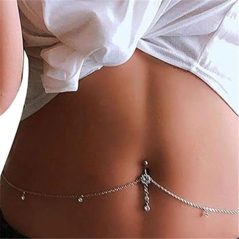 Dresbe Rhinestone Belly Button Ring Silver Crysta… - image 8